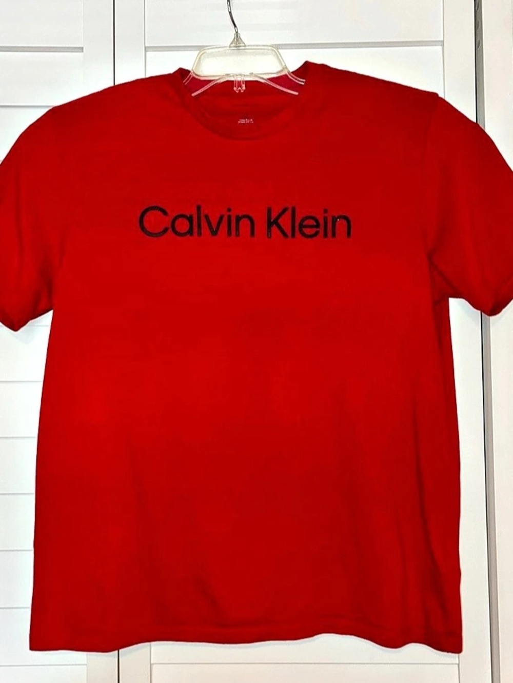 Calvin Klein Jeans Logo T-Shirt Men's Cotton Tee Red Large